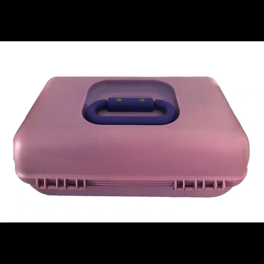 VTG Caboodles Purple 2 Tier Make-Up Storage Case W/Mirror Dressing Table